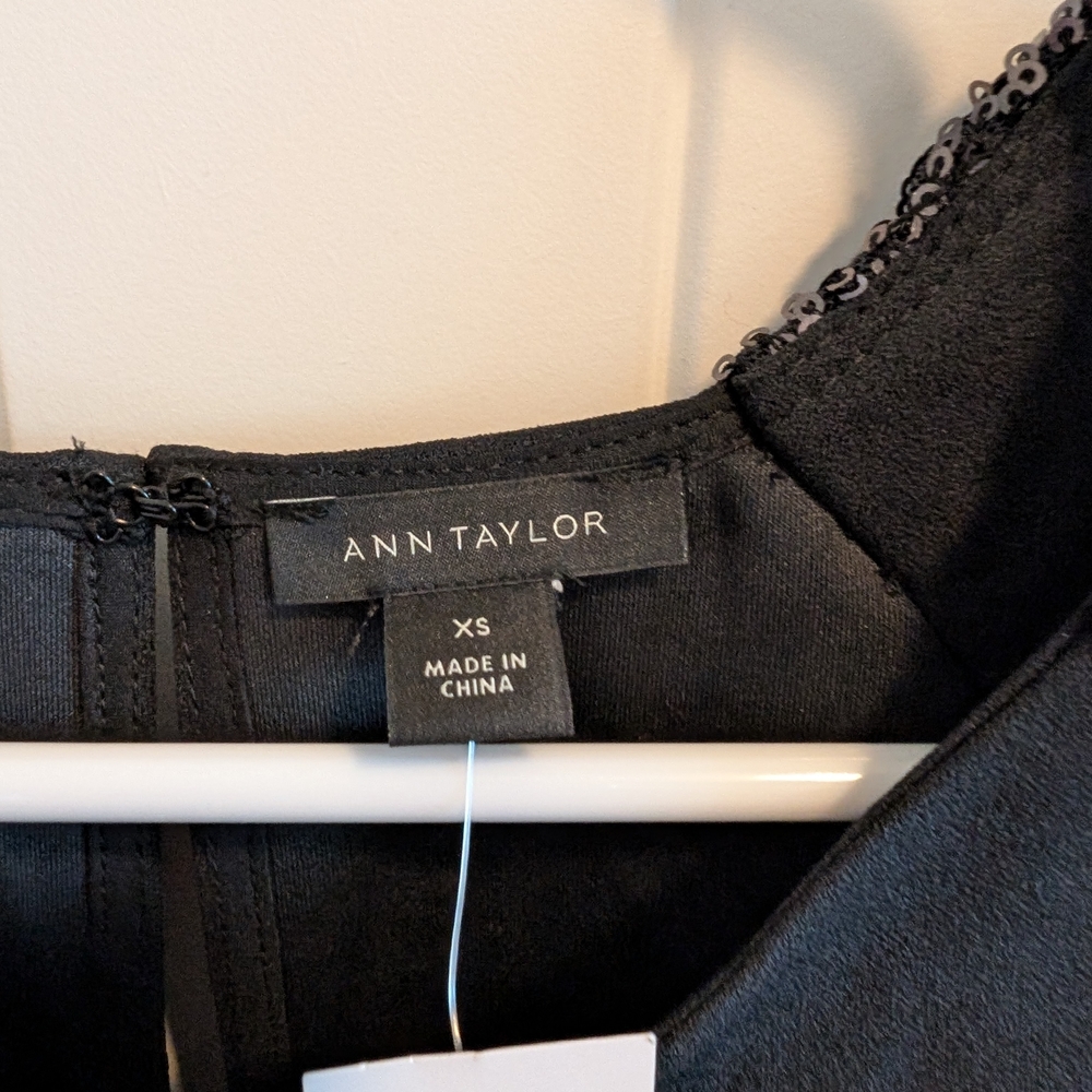 Ann Taylor Black Top with Sequin Sleeves - Picture 5 of 7